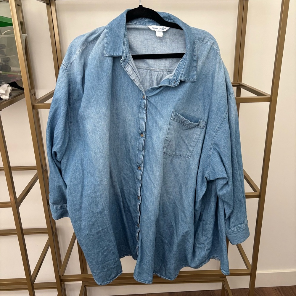 Old Navy Denim Blue Button-Down Shirt